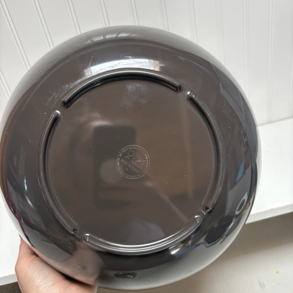 Black Plastic Faux Wood Grain Salad Serving Mixing Bowl - Picture 4 of 6